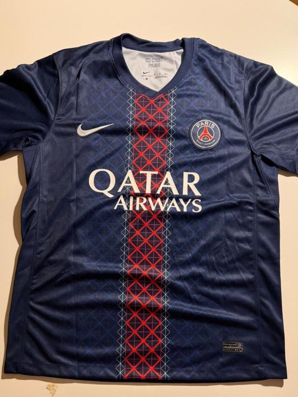 Nike PSG 2025/26 Third Jersey Dembele Size S Navy Red Soccer